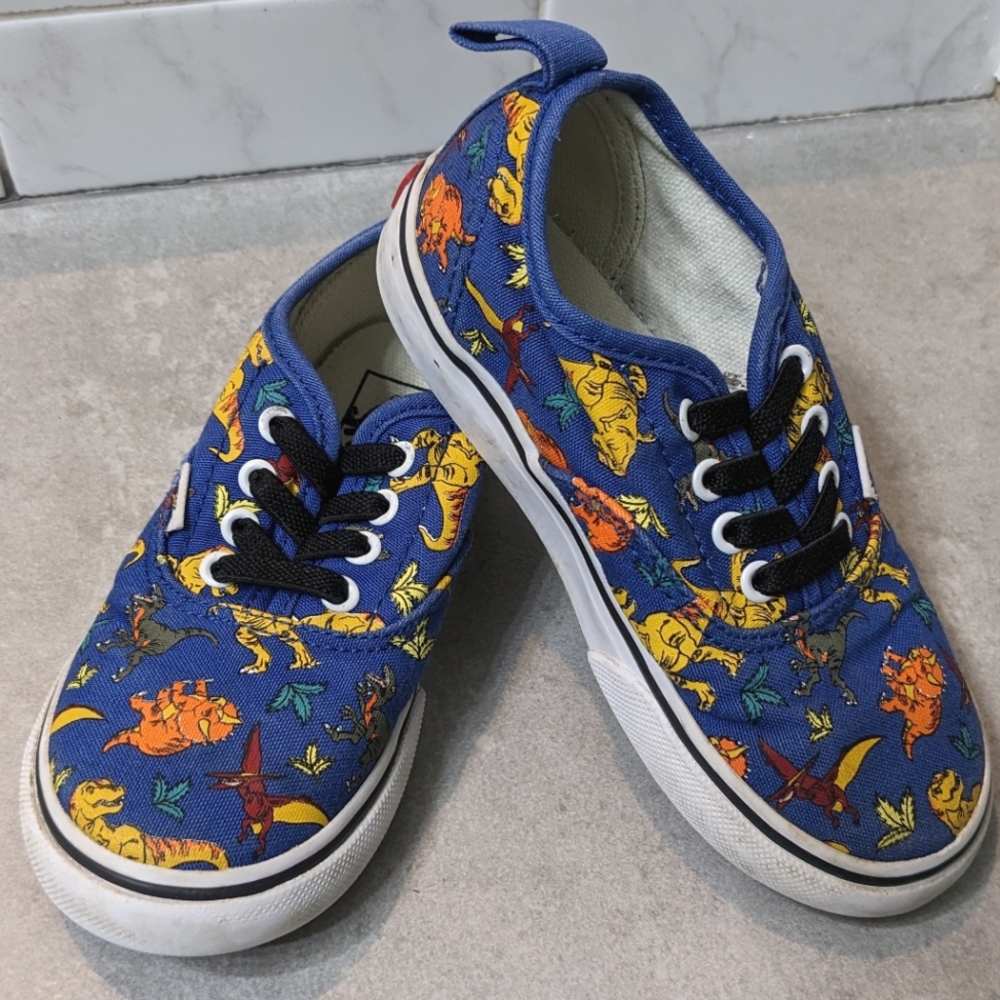 VANS Toddler dinosaur slip-ons, Size 9